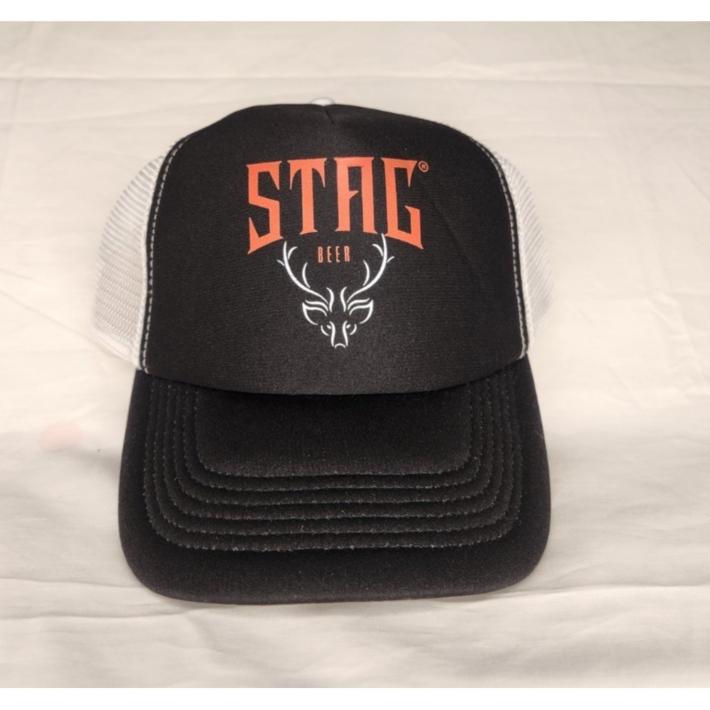 Stag Beer Trucker Hat Mesh Snapback Black‎ & White Adjustable Cap